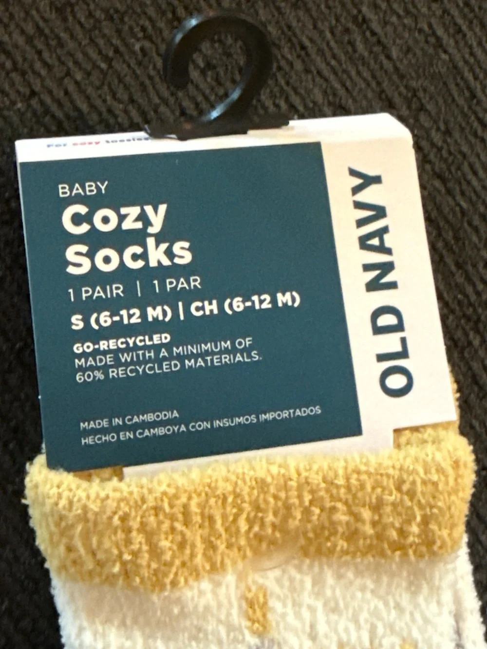 Old Navy Cream, Gold & Blue Cozy Baby Socks